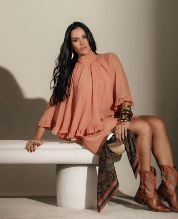Vestido boho chic com capa - Image 2