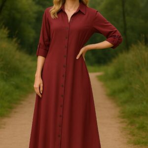 Chemise Longa com Detalhe em Renda nas Costas